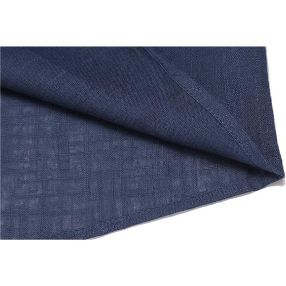 Men's Cotton Linen Henley Shirt Long Sleeve Hippie Casual Beach T Shirts - Picture 6 of 7